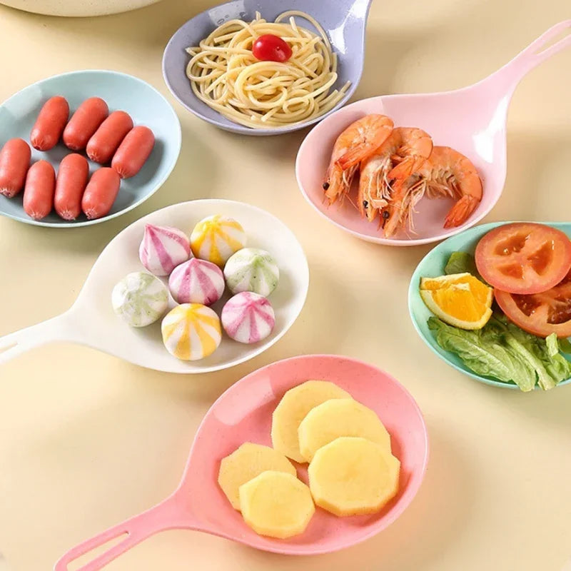 Korean Handheld Dish Fashion with Handle Large Spoon Tray Fries Fried Chicken Snack Plate Fruit Dessert Cake Platter New 2025