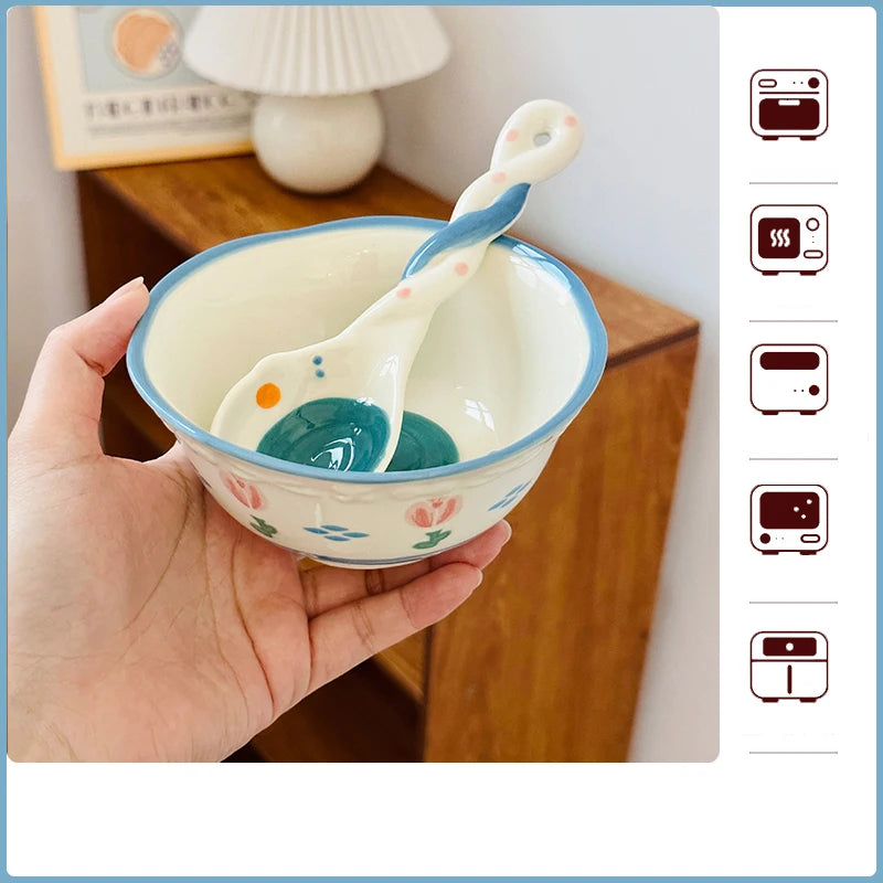 Korean Style Vegetable Plate Househole Underglaze Colored Ceramic Fruit Plate Fish Dish Vinger Dish Kitchen Tableware Set