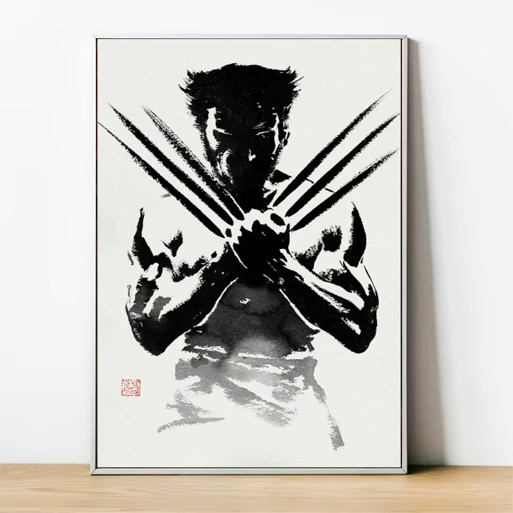 MINISO Marvel Superheroes Avengers Spider-Man Iron Man Parlor Bedroom Decorative Art Posters Wall Mural Canvas Painting Printing