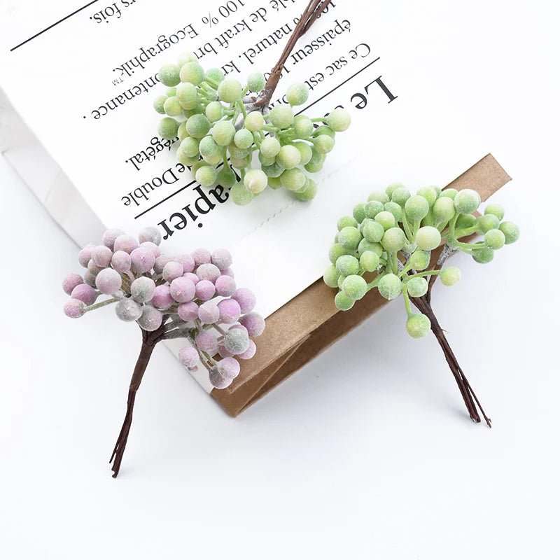 6PCS Artificial Plants Cheap Vases for Home Decoration Accessories Diy Gifts Box Scrapbooking Wedding Decorative Flowers Wreaths