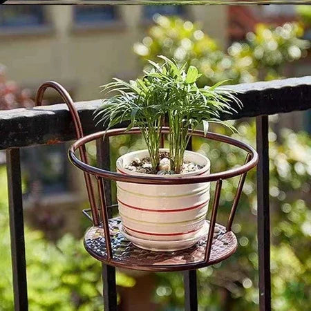 1pcs Hanging Flower Pot Stand Balcony Ironwork Spider Plant Green Ivy Window Sill Bonsai Stand Hollowed Out Durable Plant Stand