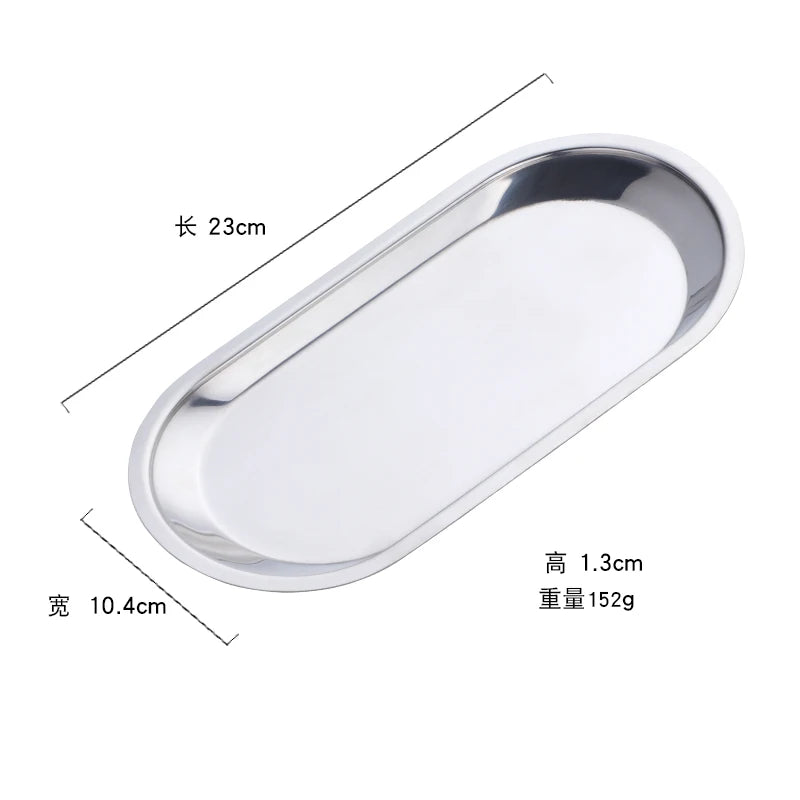 Nordic Style Oval Jewelry Storage Serving Tray Platter Stainless Steel Snack Tray Metal Storage Gold Decoration Home Organizer