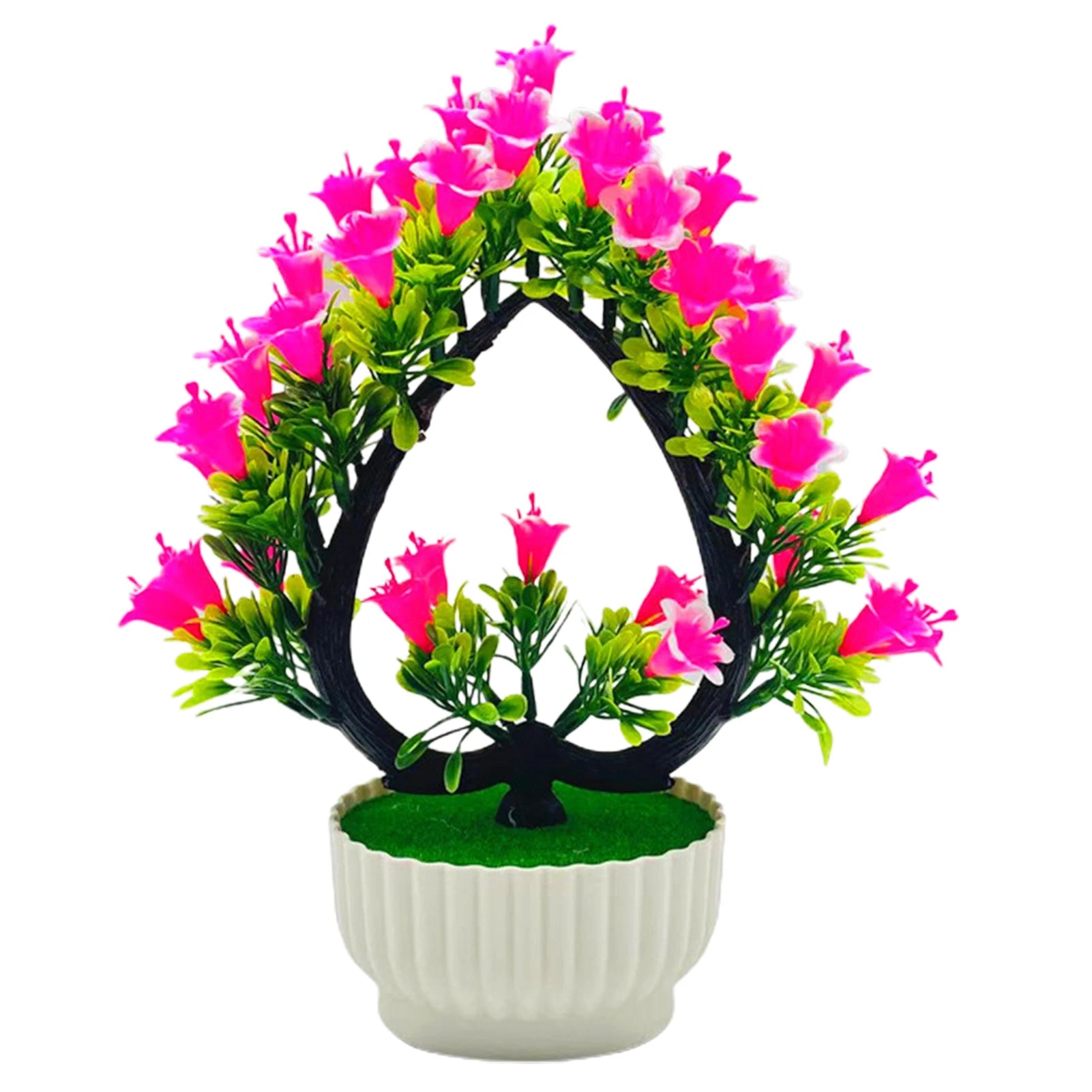 Artificial Flower Bonsai Realistic UV Resistant Plastic Easy Care Fake Flowers Bonsai for Outdoor