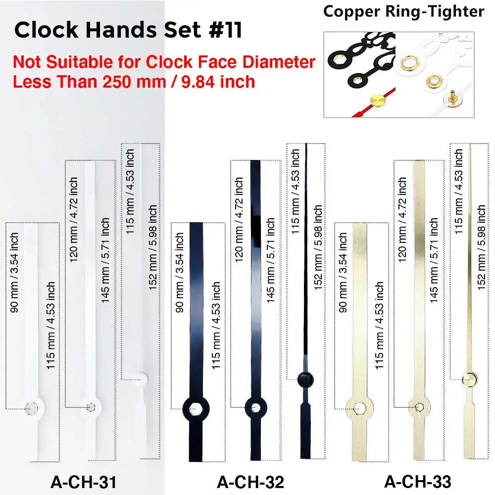 MCDFL Clock Mechanism Silent Quartz Movement Machine Wall Hands Pointer Set Clockwork Table Long Shaft DIY Watches Repair Parts