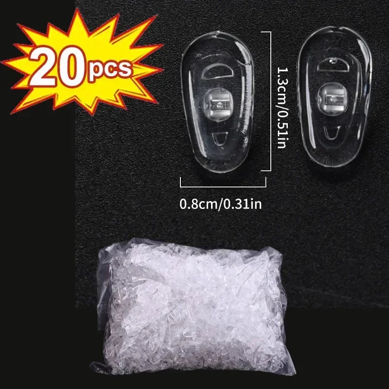 10/100pcs Eyeglasses Nose Pads with Screwdriver Soft Silicone Airbag Glasses Anti-slip Nose Pad Screw Replacement Repair Tools
