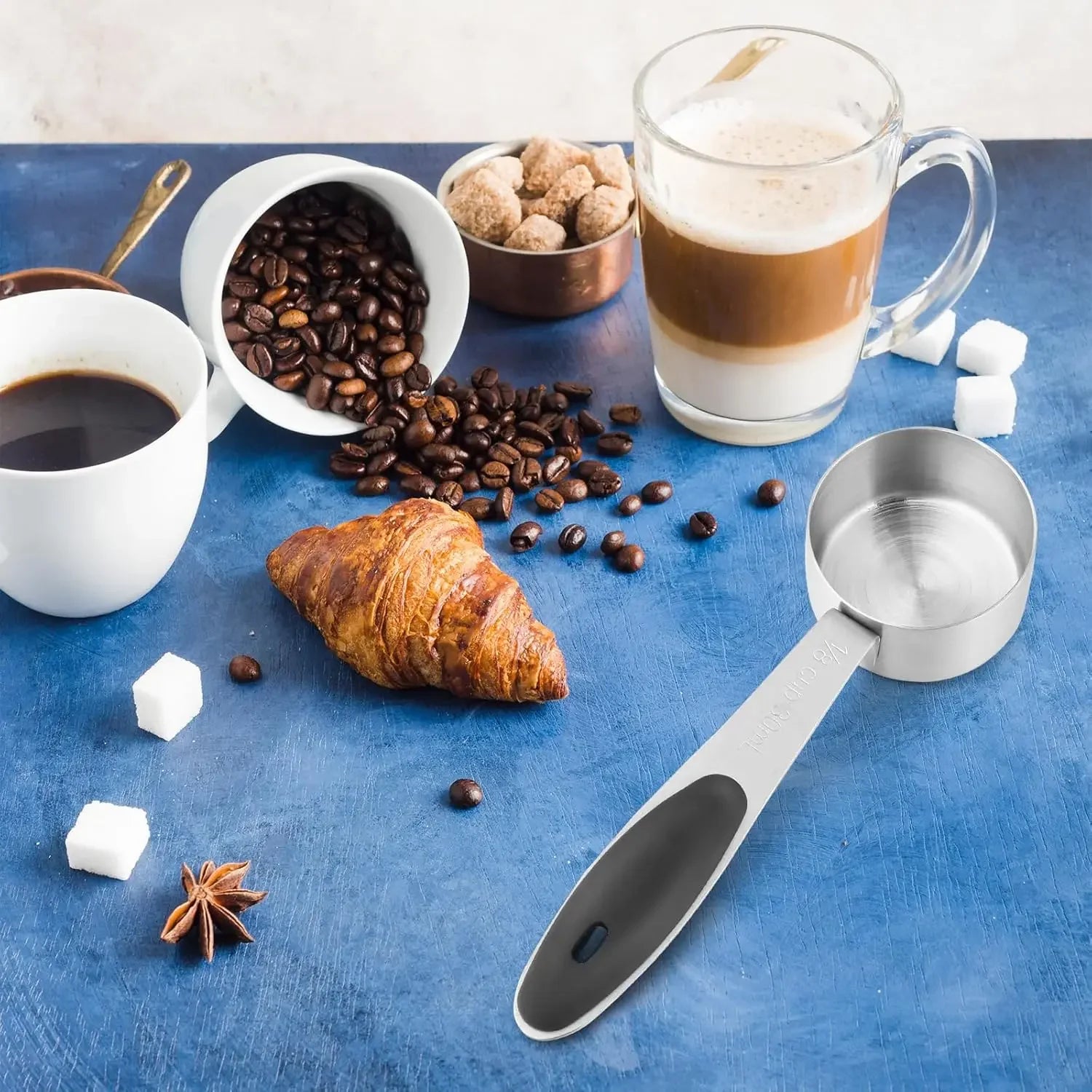 30ml Measuring Cup Stainless Steel Coffee Scoop with Silicone Handle Coffee Spoon Measuring Tools Kitchen Gadgets for Cooking