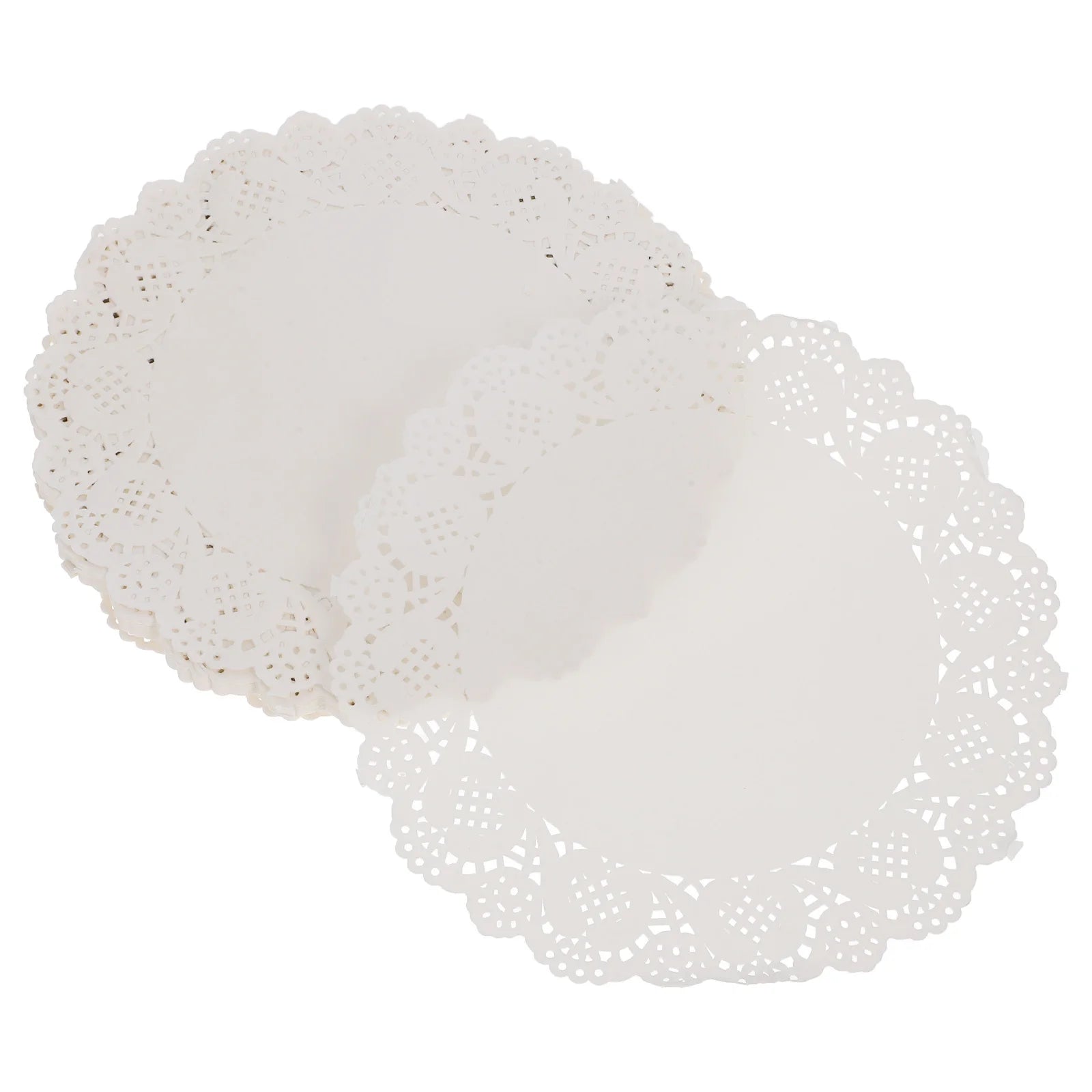 100Pcs 7.5 Inch White Cake Doilies Lace Paper Pads for Table Plate Decorating Wedding Coffee Bar Home Use Premium Round Liners