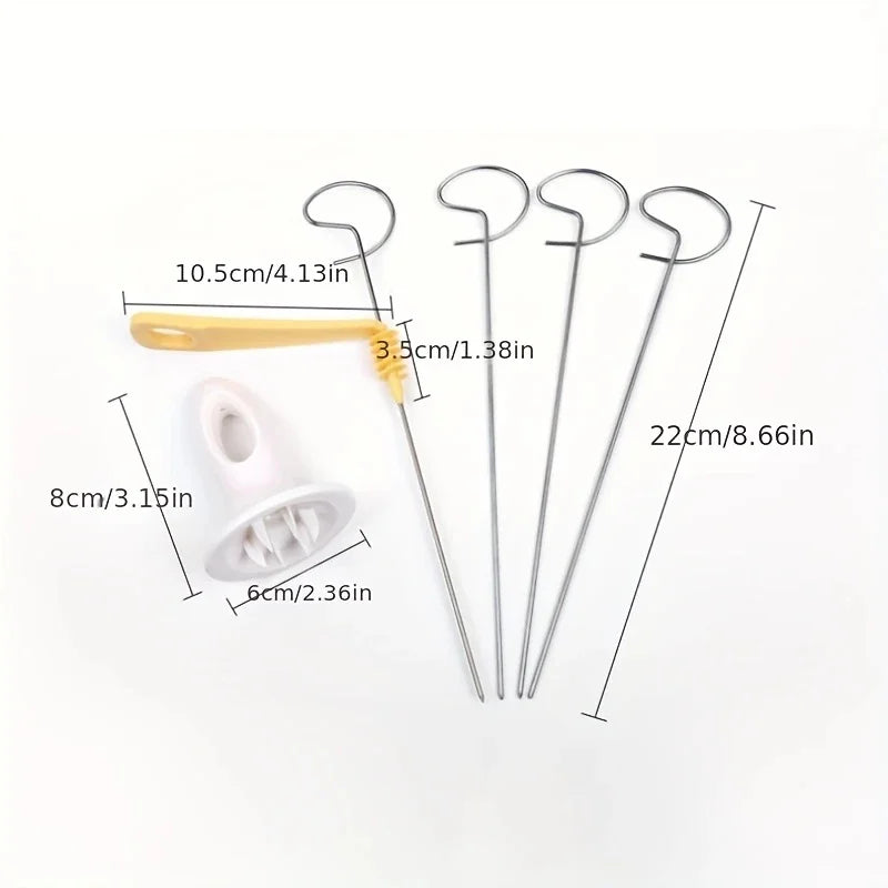 6Pcs Stainless Steel Spiralizer Set Multi-Functional Vegetable Cutter Perfect for Making Spiral Potatoes Carrots Kitchen Tool