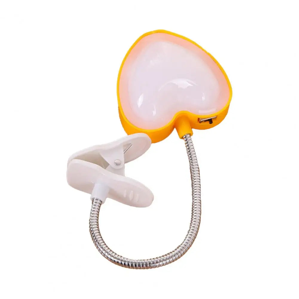 Book Light Mini Clip LED Night Reading Light Table Lamp Foldable Eye Battery powered Creative Love Heart Desk Lamp