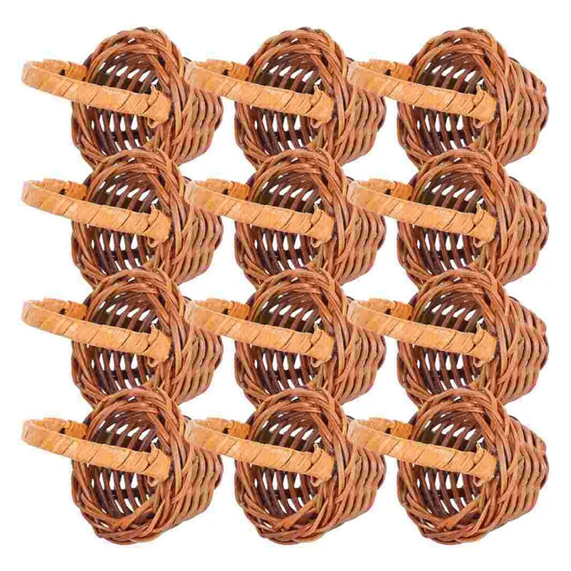 Mini Woven Baskets Miniature Flower Baskets Miniature Flower Baskets Small Easter Candy Gift Baskets-AT36