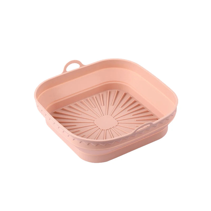1Pcs Silicone Air Fryer Oven Baking Tray Pizza Fried Chicken Basket Pad Air-fryer Pot Food Plate Reusable Airfryer Pan Liner