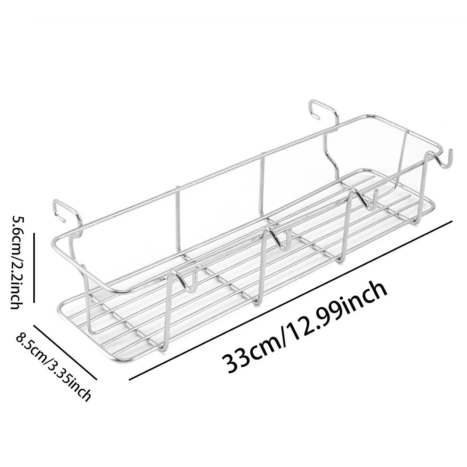 Table Side Basket Storage Rack Lightweight Stainless Steel Foldable Hanging Basket Shelf for Camping Beach Aluminum Desk Tent