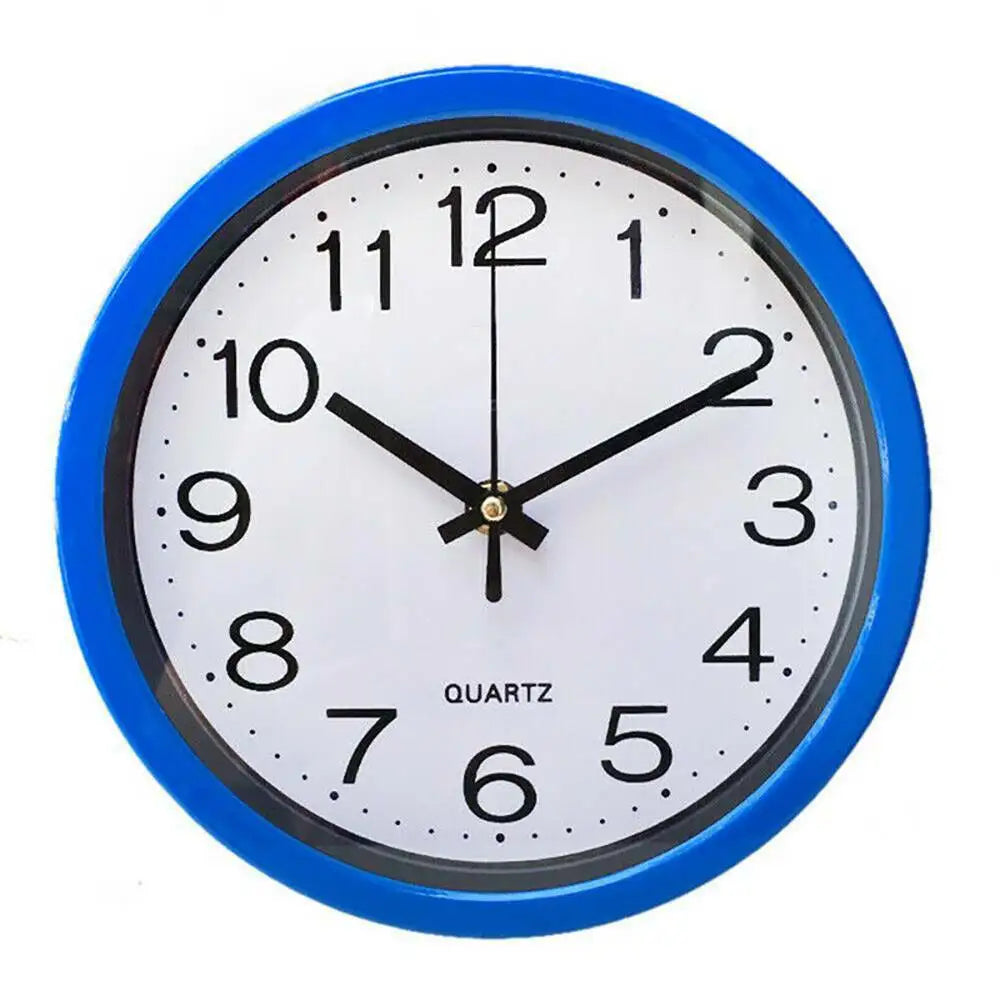 Round Wall Clock Quartz Silent Sweep Movement Home Bedroom Kitchen Modern Clocks