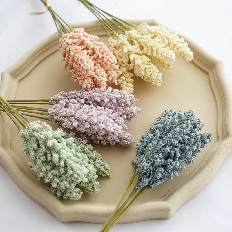 3 Bunches Of 30cm Grain Spike Flowers Fresh With Grass Artificial Flowers Pastoral Home Decoration Wedding Photography Fake Flow