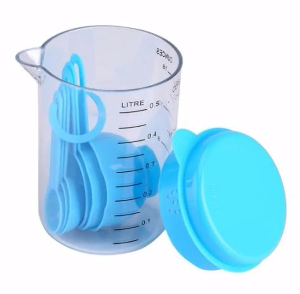 7 Pieces / Set Plastic Measuring Cups and Spoons  Tea Coffee Kitchen Utensils Baking Tools  Tray