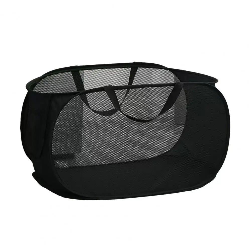 Foldable Laundry Basket with Handle Cloth Mesh Dirty Clothes Hamper Storage Basket Toy Storage Laundry Organizers Storage Pouch