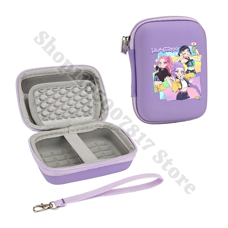 KPop Demon Hunters Fashion Camera Portable Protective Case Divider Compartment Storage Bag for Digital Device Organize Container