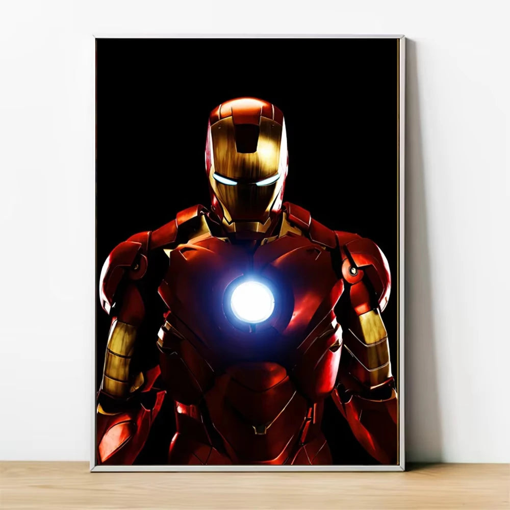 MINISO Marvel Superheroes Avengers Spider-Man Iron Man Parlor Bedroom Decorative Art Posters Wall Mural Canvas Painting Printing