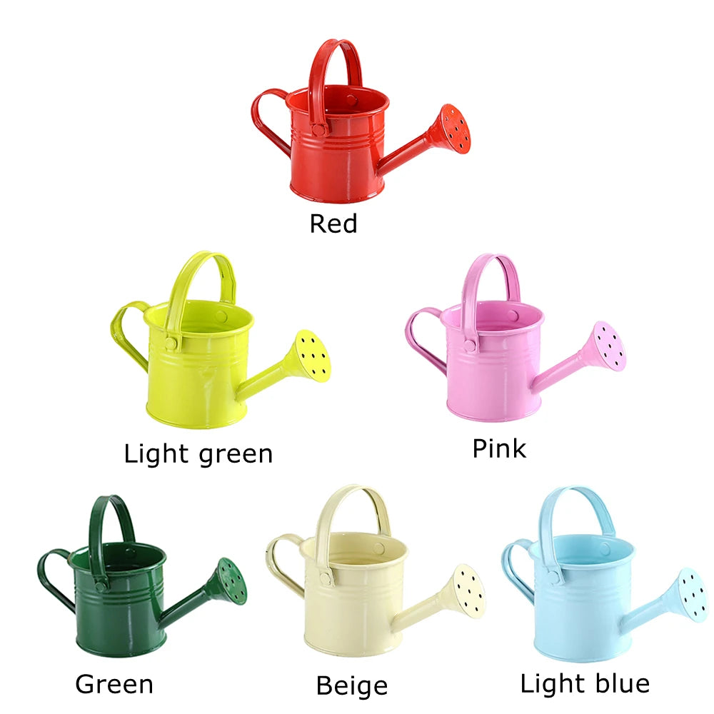 New Metal Watering Can Garden Flower Kettle Mini Small Water Spraying Pot Sprinkle with Large Capacity For Kids Adult