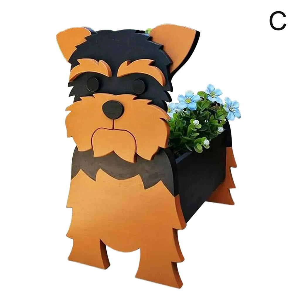Cute Animal DIY Flower Planter PVC Pet Dog Potted Garden Yard Decoration Plant Container Holder Decor Garden Flower Pots  Orname