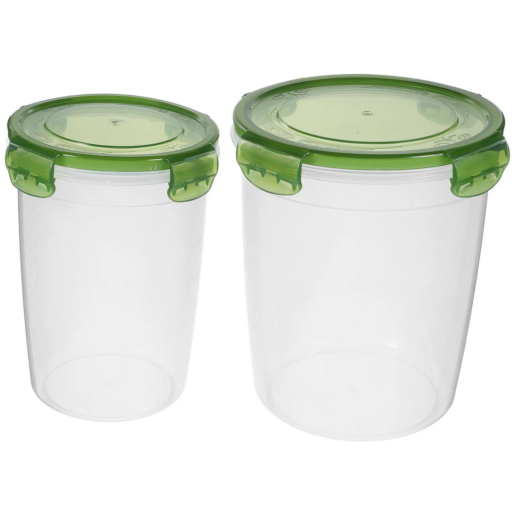 2Pcs Airtight Grain Storage Containers Plastic Sealed Jars Kitchen Food Storage Organizer Canisters Food Container