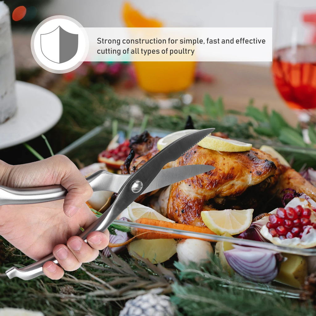 Heavy Duty Kitchen Shears Stainless Steel Chicken Bone Scissors Professional Grade Poultry Cutting Tool BBQ Grilling Lobster