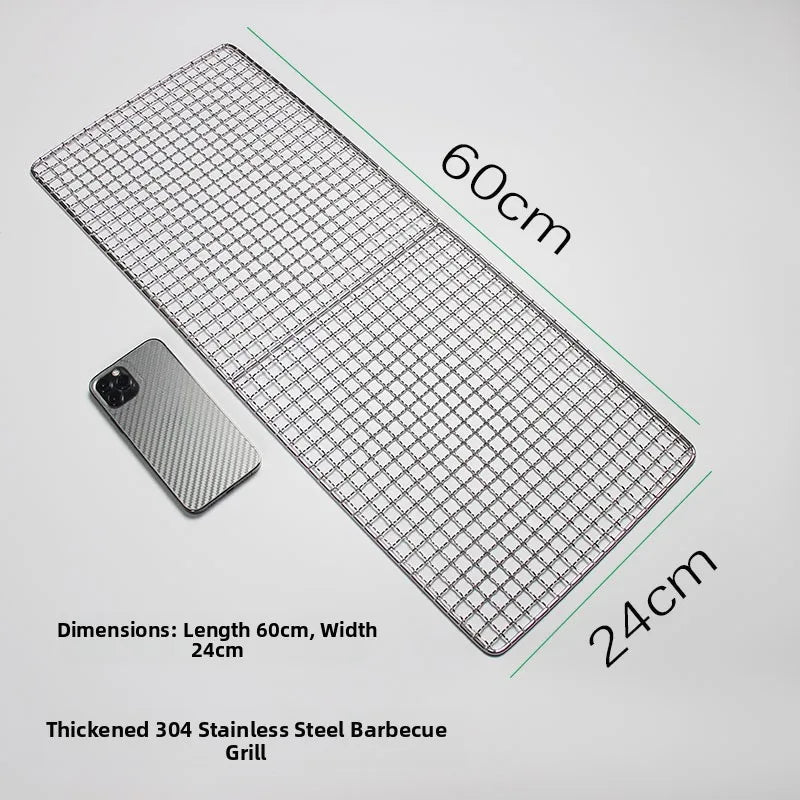 Thiened Rectangular Me BBQ ill Net 304 Stainl Steel Drng Net Barbecue Wire Me for Outdoor Kitchen Cooking Tools