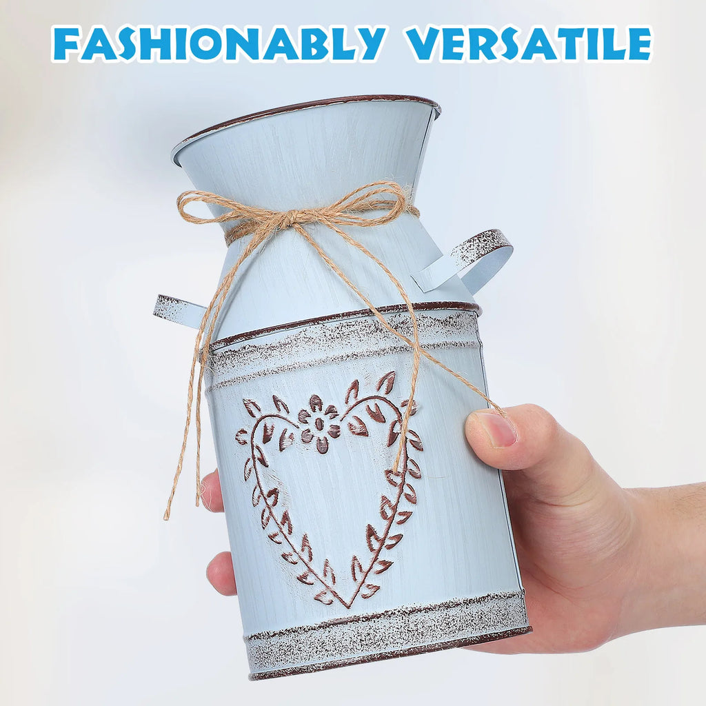 1Pcs Heart Pattern Iron Flower Pot Plant Holder Sturdy Home Ornament Desktop Planter Garden Vase Flower Bottle