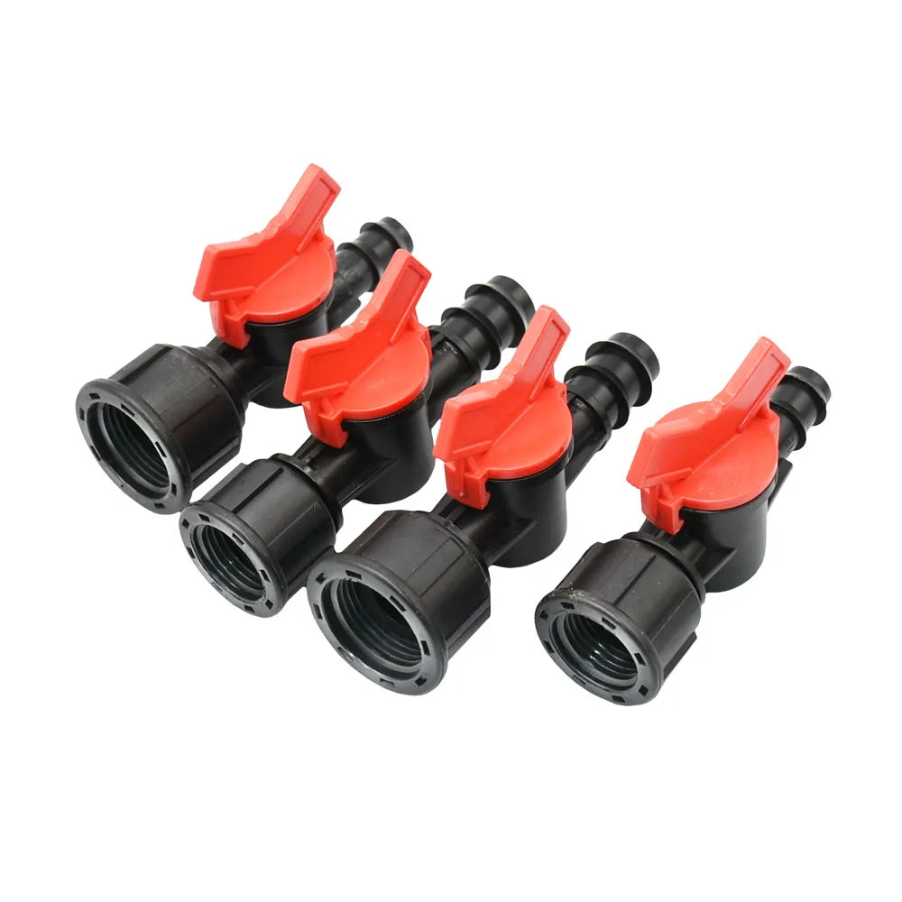 Miniature Plastic Shut Off Coupling Valve Connectors for 4/7 8/11 10/16/20/25mm Hose Garden Water Irrigation Pipe Adaptor Barb