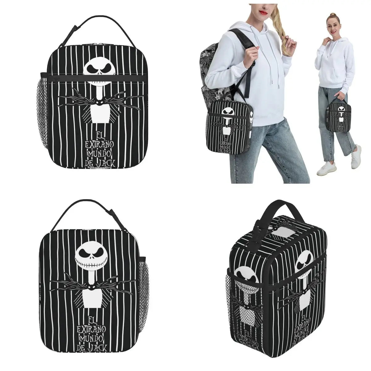 The Nightmare Before Christmas Stuff Insulated Lunch Bags Large Reusable Cooler Bag Tote Lunch Box