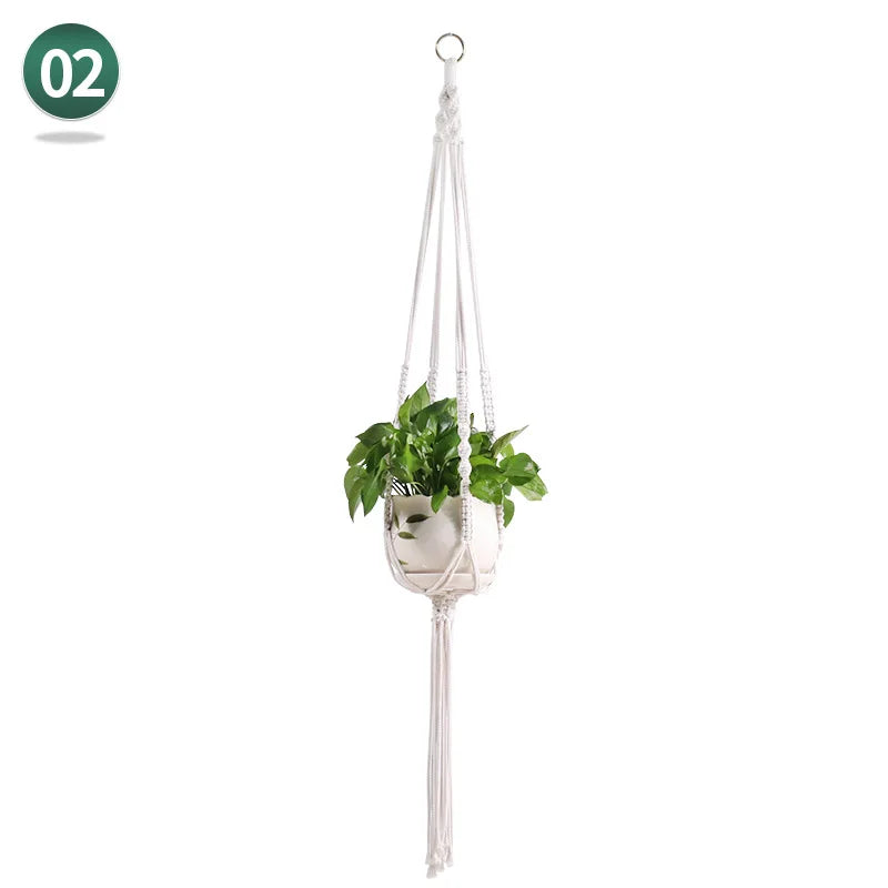 Handmade Macrame Plant Hanger Plant Hanger Flower Pot Planter Hanger Wall Decor Courtyard Garden Hanging Planter Hanging Basket