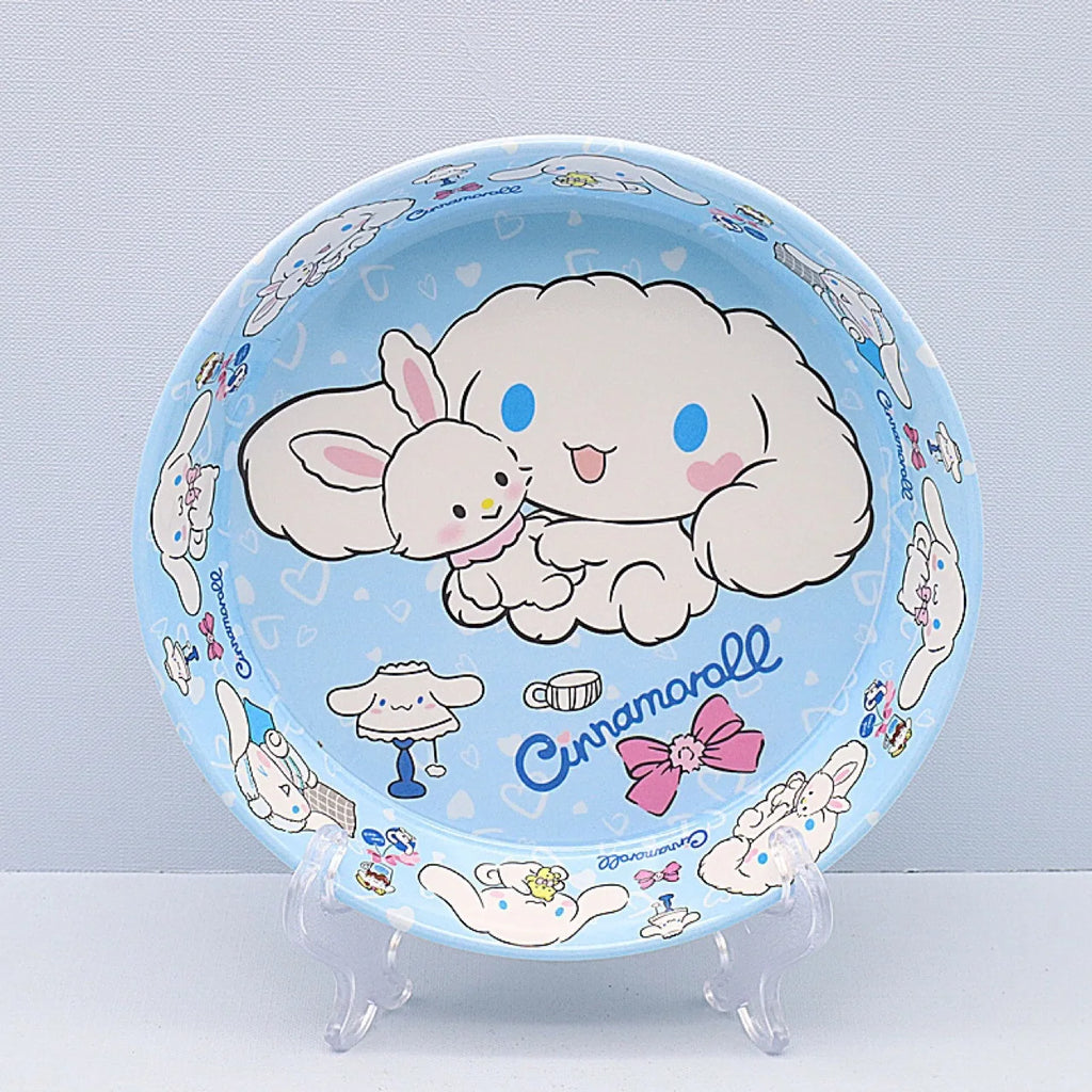 Sanrio Kuromi Tableware Cartoon Anime Bowl Round Fruit Plate Cinnamoroll Children Cute Party Tableware Kitchen Utensil Gifts