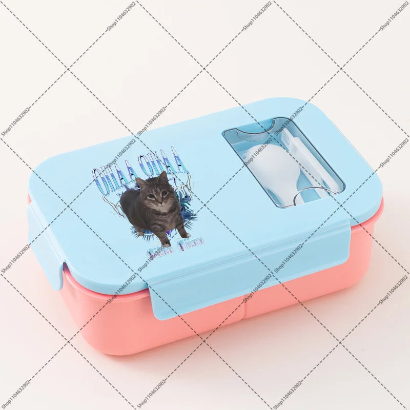 Italian Brainrot Lunchbox Cartoon Pattern Printed Bento Lunch Box Tung Tungtung Sahur Telala Funny Shark Food Storage Containers