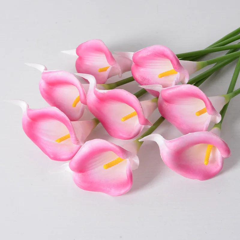 4pc 34cmpu Calla Lily Artificial Flower Color Fake Flower Arrangement Bonsai Material Home Living Room Table Floral Decoration