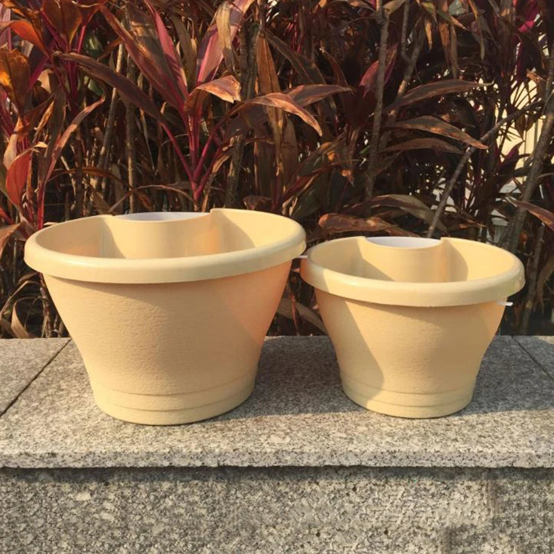 Flower Pot Exquisite Wall-mounted Plastic Wall Hanging Basket Flowerpot For Outdoor Garden Balcony Planter Bucket Home Decor