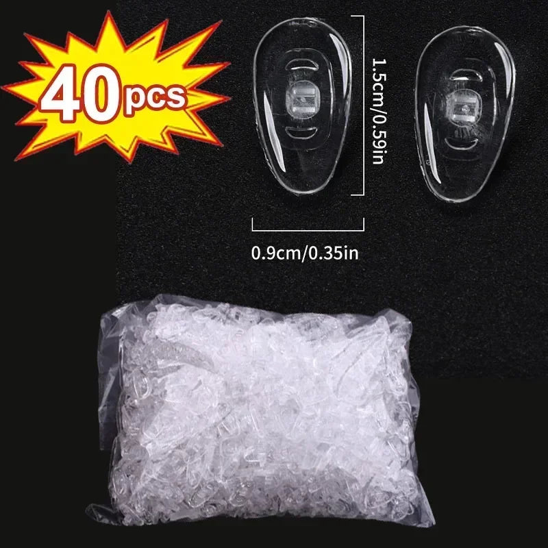10/100pcs Eyeglasses Nose Pads with Screwdriver Soft Silicone Airbag Glasses Anti-slip Nose Pad Screw Replacement Repair Tools