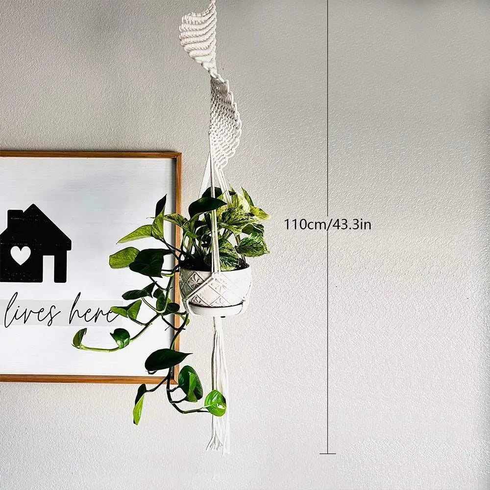for Indoor Living Room Balcony Macrame Plant Hangers Handmade Garden Plant Pot Holder Decor Hanging Basket Beige Color