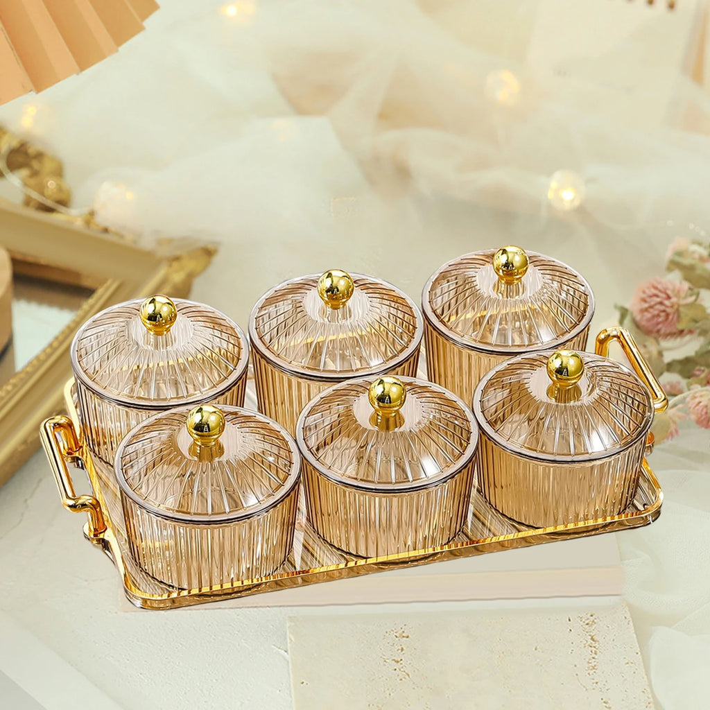 Platsic Caddy Serving Platter Condiment Tray Storage Container Dried Fruit Tray Fruit Snacks Serving Platter for Wedding Kitchen