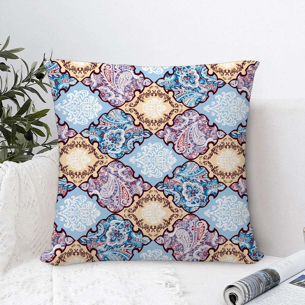 Persian Carpet Pattern Pillow Case Sofa Decorative Home Double-sided Printing Short Plush Cushion Cover Throw Pillow Cover Gifts