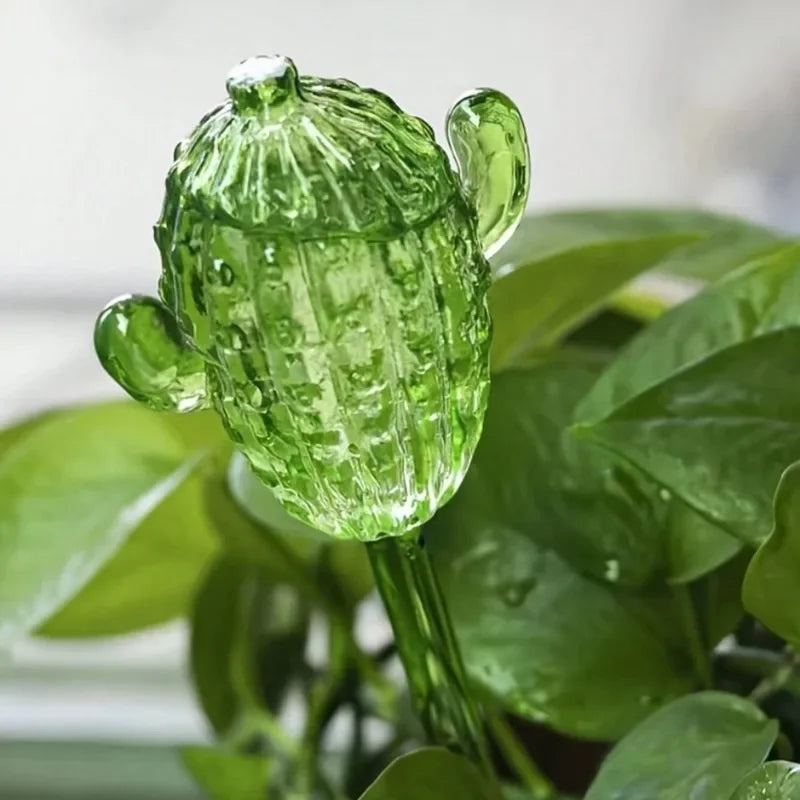 Unique Clear Plant Watering Can Cactus Shape Auto Irrigation Device Efficient Flows Water Tool Supply Outdoors Garden Equipment