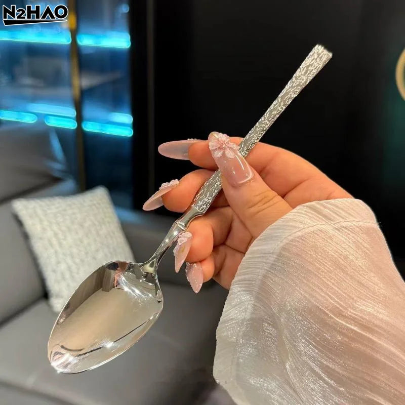 Tree Pattern Stainless Steel Knife, Fork And Spoon Western Tableware Fork And Spoon Suitable For Hotels And Western Restaurants