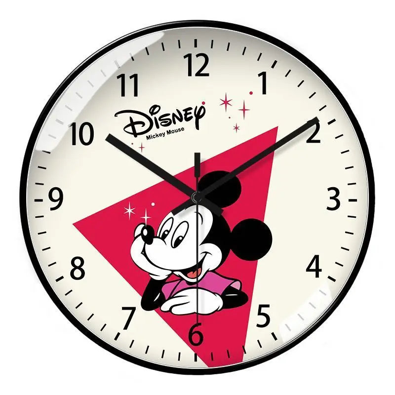 Living room wall clock creative Mickey and Minnie cartoon kawaii children's bedroom wall clock cartoon silent quartz clock