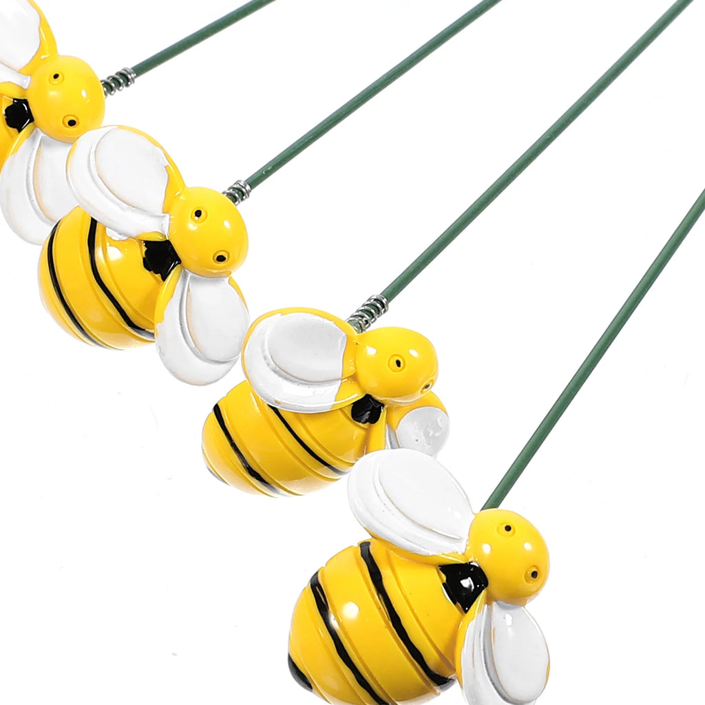10 Pcs Little Bee Flower Arrangement Patio Stake Decor Garden Decoration Metal Planter Yard Sign Stakes Pot