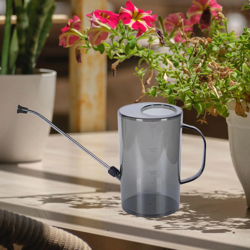 2L Watering Can Long Mouth Garden, Irrigation Spraying Pot Transparent With scale for House Plants Flower Indoor Gardening Tools
