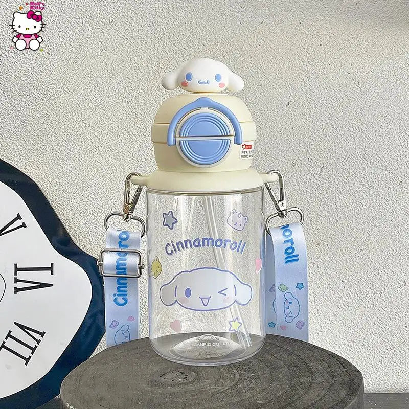 Sanrio Children's Summer Drink Water Bottle Girls Outdoors Portable Kettle Birthday Gift Cute Kulomi Food Grade Plastic Cup