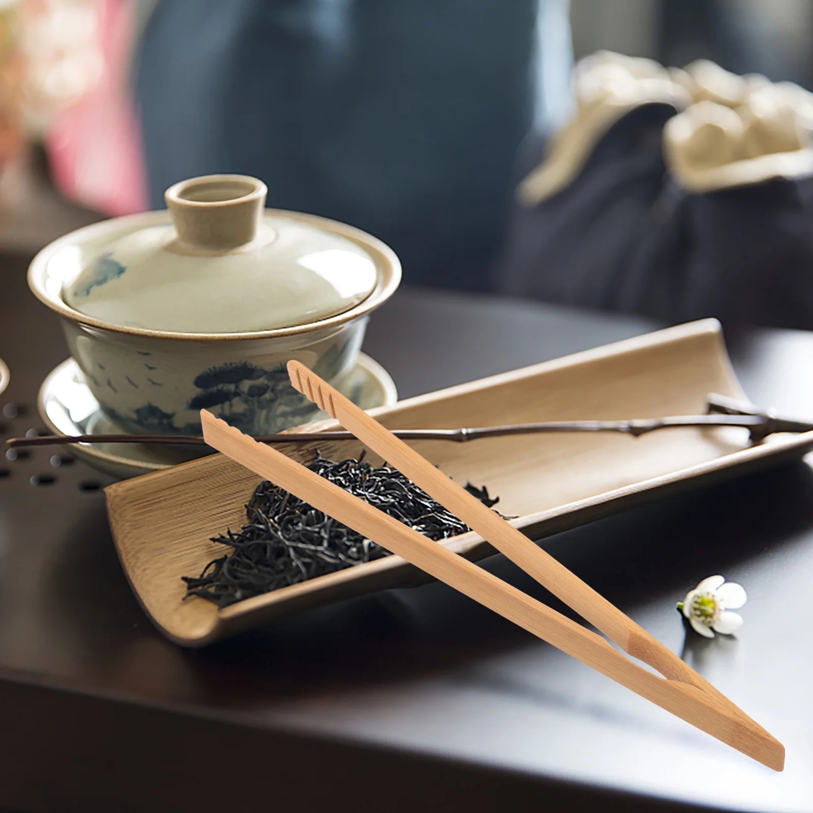 2 Pcs 26CM Bamboo Tongs High Temperature Resistant Kitchen Cooking Tools Food Serving Party BBQ Ice Bread Cheese Clip