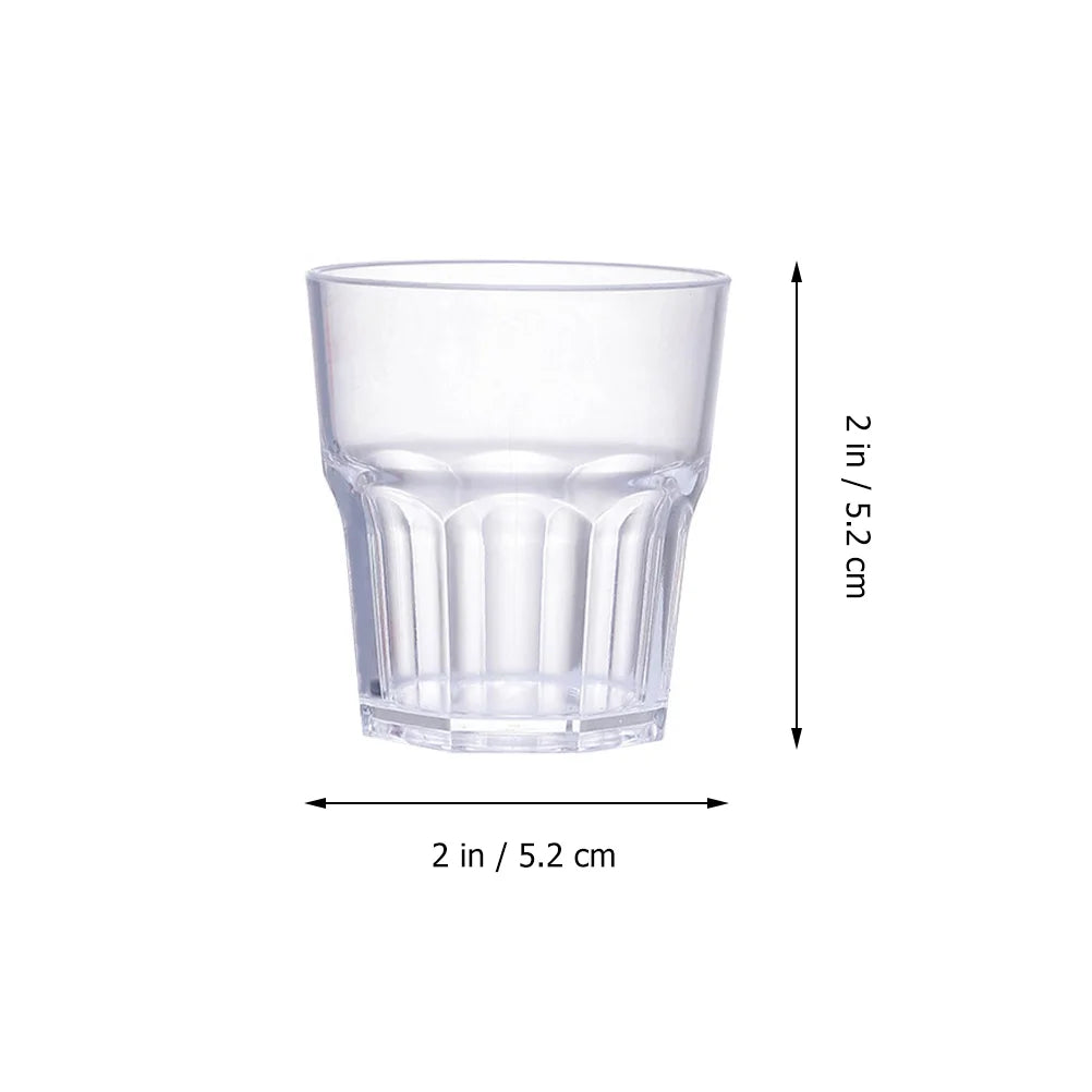6 Pcs Unbreakable Spirits Cups Acrylic Whiskey Glasses Clear Cocktail Tumblers Beer Mugs Wine Glass Drinking Vessel Bar