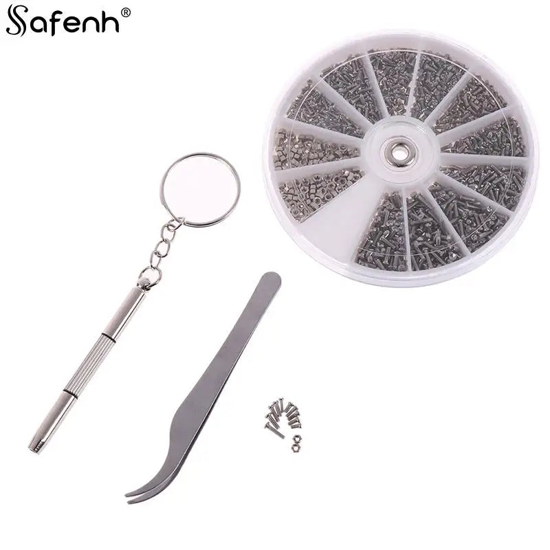 600/1000Pcs Tiny Screws Nut Assortment Repair Tool For Micro Eyeglass Sun Glasses Spectacles With Micro Screwdriver And Pliers