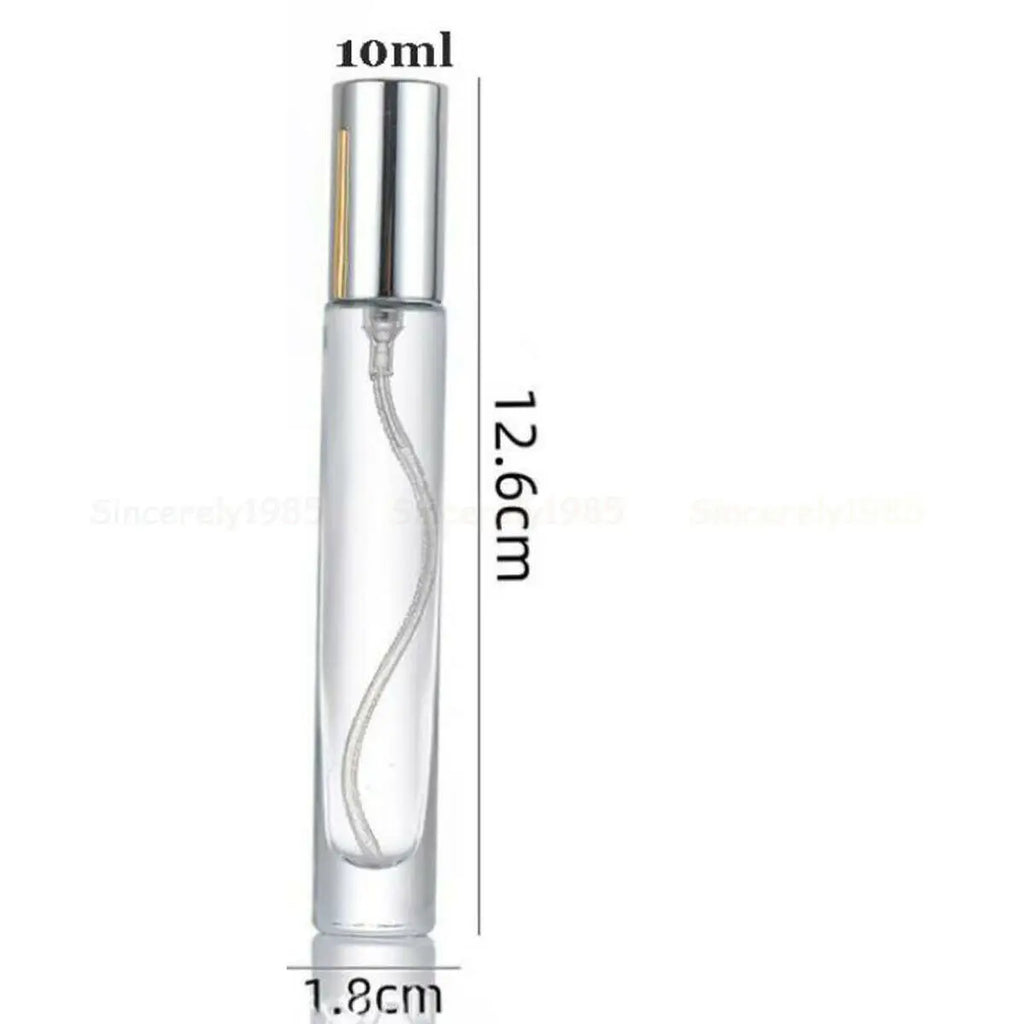 3X 10X 10ML Clear Round Thick Glass Perfume Oil Bottles Spray Atomizer Empty Sample Vial Refillable Sprayer Flacon High Grade