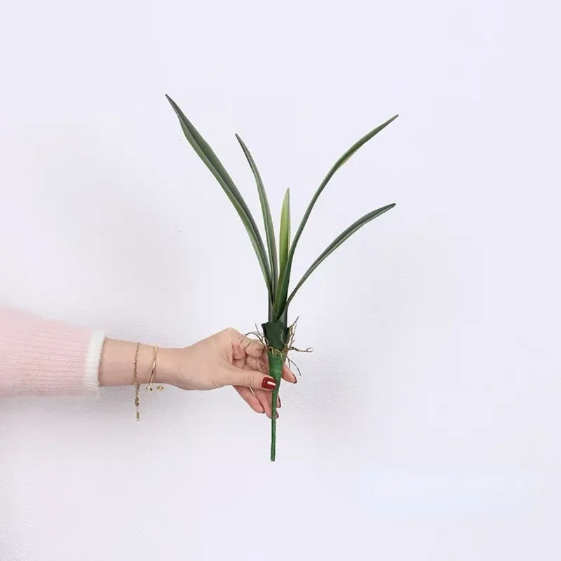 Simulation Green Plants Soft Rubber Clivia Leaf Floral Artificial Cymbidium Leaves Plant Fake Flower Shopping Mall Decoration
